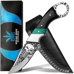 Handmade Cowboy Knife for Men & Women,Outdoor Camping Hiking Knife,Stainless Fixed Blade 7.5’’ Gift for Boy Friend, Full tang knife