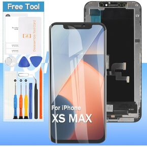 Screen Replacement for iPhone Xs Max (OLED) A1921, A2101, A2102, A2104 6.5" LCD Display 3D Touch Digitizer Full Assembly with Waterproof Anti-Dust Adhesive