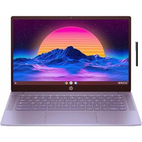HP Touch 14a Chromebook in Lavender 14in HD Intel Quad Core up to 3.4Ghz 4GB DDR5 128GB Storage WiFi Webcam 4K Grahics Chrome OS Backlit Keyboard Pen (14a-nf – Renewed)