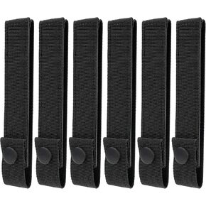 6 Pack Molle Straps with Snaps, 6 inch Tactical Molle Strap Molle Webbing Straps, Outdoor Molle Attachment Straps for Backpack (Black)