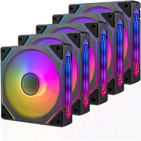 مراوح تبريد وحدة المعالجة المركزية Argb CPU عالية الأداء HALO HALO (600-2000 دورة في الدقيقة PWM ، Daisy-Chainable ، 2.6 مم H2O و 56CFM Airflow @36dba ، 3-pin ، 25 × 120 مم ، 3yrany ضمان)