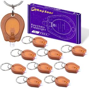 10 Pack Ultra Bright Mini LED Keychain Flashlight, Small Key Ring Flashlight, Portable LED Keychain Light for Outdoor Activities Emergency Light - 10 Colors Shell