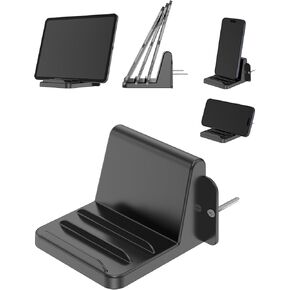 حامل هاتف Mount Wall for iPhone و Android ، حامل هاتف الحمام متوافق مع الجهاز اللوحي ، iPad ، Kindle ، ثلاث فتحات ضبط الزاوية (أبيض)