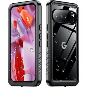 SPIDERCASE Designed for Google Pixel 9 Pro Case Waterproof,[12FT Military Drop Proof] [IP68 Waterproof] [360°Full Body Protection] Heavy Duty Protective Cover for Pixel 9 Pro 6.3",Black