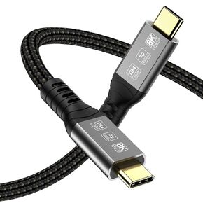 كابل USB 4 لـ Thunderbolt 4 Cable 6.6 قدم ، نقل بيانات 40 جيجابت في الثانية ، شحن سريع 8K / 100W ، متوافق مع Thunderbolt 3 USB 3 ، Type-C for iPhone 15 Pro Max ، MacBook Pro ، SSD ، EGPU