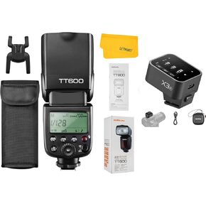 Godox TT600 2.4G Wireless Flash Speedlite Master/Slave Flash, Built-in Trigger System, Camera Flash with Godox X3F X3 F TTL Wireless Flash Trigger for Fujifilm Camera