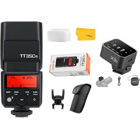 Godox TT350C Flash for Canon Camera, 2.4G Wireless Speedlight Canon GN36 1/8000s HSS Speedlite, Mini Thinklite TTL Camera Flash with Godox X3C TTL Wireless Flash Trigger for Canon Camera