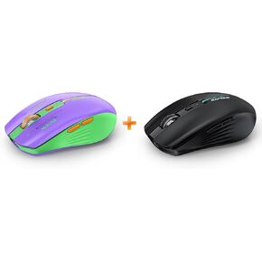 Bluetooth Wireless Mouse - (BT1/BT2+USB) Tri-Mode High Performance, Rechargeable, Quiet Click, Multi-Device Compatibility for Laptop, Computer, MacBook, Tablet, PC