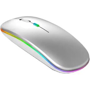 Wireless Bluetooth Mouse 2.4G Rechargable Laptop Mouse with LED Use Portable and 2.4G Dual Mode Silent Slim Ergonomic Shape Computer Mouse for Laptop/Tablet/PC