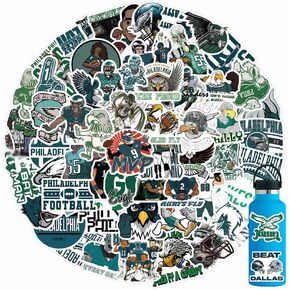 104Pcs Football Rugby Stickers for Water Bottle, Rugby Decal Decoration Sticker for Boys，Waterproof Decals for Laptop，Computer，Phone Case，Car，Guitar，Bumper，Skateboard，Gifts for Adults Teens