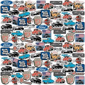 Ford Truck 50ct Vinyl Large Deluxe Stickers Variety Pack - Laptop, Water Bottle, Scrapbooking, Tablet, Skateboard, Indoor/Outdoor