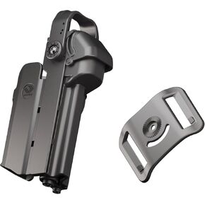 Orpaz T40 G45 Holster with Light, Level III OWB Light Bearing Holster Compatible with Glock 45, for Medium Sized Flashlights, with Paddle and Belt-Loop Attachments