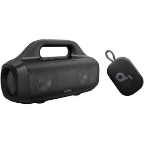 Soundcore Motion Boom Waterproof Bluetooth Speaker with Titanium Drivers, BassUp Technology, IPX7, 24H Playtime, App, Built-in Handle for Outdoor Select 4 Go