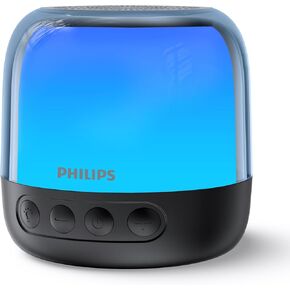 PHILIPS S1108 Portable Bluetooth Speaker,Wireless Speakers Sound,9 H Battery,TWS Pairing,Support Stereo Sound,Bluetooth V5.3 or TF Card,6 W Output Power,Lighting Modes,Compact,Black