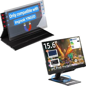 15.6" Portable Monitor with Cover Stand,100% sRGB FHD 1080P Ultra Slim External Screen with USB C/HDMI for Laptop, Mac, PC, Phone, PS4, PS5, Switch