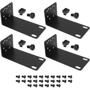 2 Sets Rackmount Kit Mounting Bracket Compatible with TP-Link 13-inch Rackmount Switches Routers Controllers Black