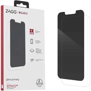 ZAGG InvisibleShield Glass Elite Privacy 360 Screen Protector for Apple iPhone 14 Pro Max - Four-Way Privacy Filter, 5X Stronger, Anti-Fingerprint Technology, EZ Apply Install