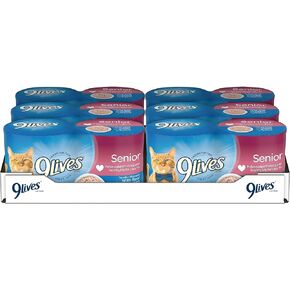 9Lives Wet Senior Cat Food, Tender Morsels with Real Ocean Whitefish & Tuna in Sauce, 5.5 Ounce Cans (Pack of 24)
