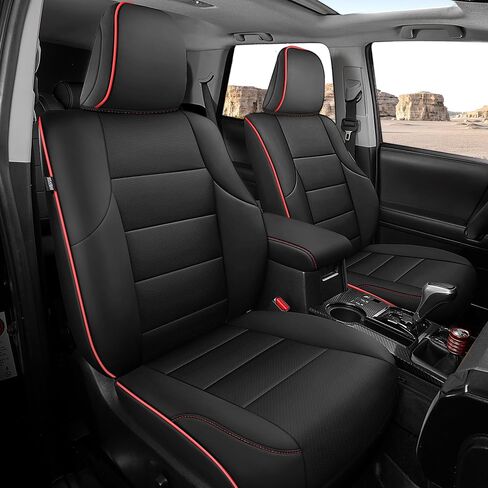 FREESOO for Toyota 4Runner Seat Covers 2011-2024, Custom Fit Car Seat Covers Front Seats, Luxury Leather Seat Covers for Cars SUV, Waterproof Car Seat Cover Cushion Protector Accessories, Black in Saudi Arabia