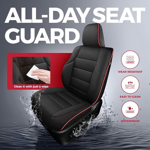 FREESOO for Toyota 4Runner Seat Covers 2011-2024, Custom Fit Car Seat Covers Front Seats, Luxury Leather Seat Covers for Cars SUV, Waterproof Car Seat Cover Cushion Protector Accessories, Black in Saudi Arabia