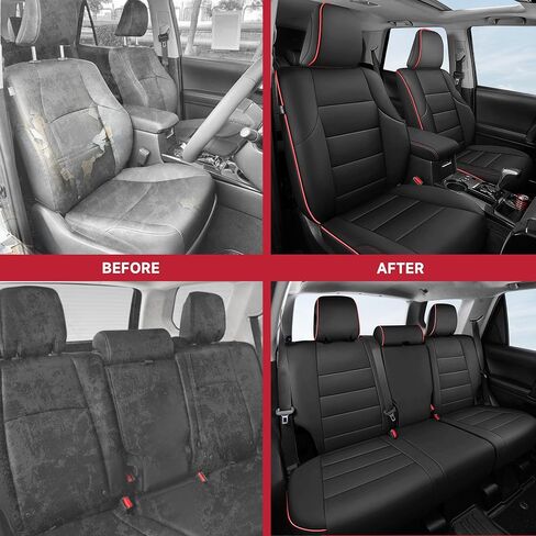 FREESOO for Toyota 4Runner Seat Covers 2011-2024, Custom Fit Car Seat Covers Front Seats, Luxury Leather Seat Covers for Cars SUV, Waterproof Car Seat Cover Cushion Protector Accessories, Black in Saudi Arabia