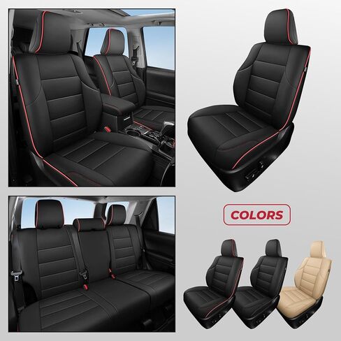 FREESOO for Toyota 4Runner Seat Covers 2011-2024, Custom Fit Car Seat Covers Front Seats, Luxury Leather Seat Covers for Cars SUV, Waterproof Car Seat Cover Cushion Protector Accessories, Black in Saudi Arabia