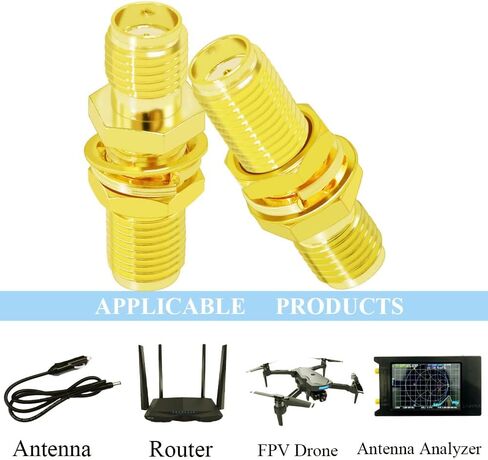 SMA أنثى إلى موصل محوري Coxial Coxa SMA محول الذهب المطلي بالذهب ل WIFI/الهوائي/راديو في اتجاهين/FPV DRONE 2PCS in Kuwait