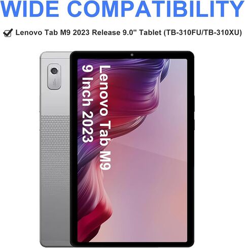 Keyboard Case for Lenovo Tab M9 9 Inch 2023 (TB-310FU/TB-310XU), 7 Colors Detachable Wireless Bluetooth Keyboard & PU Folio Stand Cover Case for Lenovo Tab M9 9" 2023,Black(Backlit) in Saudi Arabia