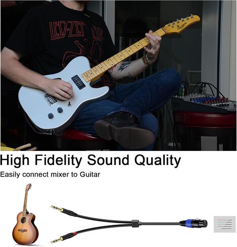 6.35mm Dual TRS to XLR Cable 1.5 FT, Dual 1/4 TRS Male to XLR Male Audio Cable, Microphone Y Splitter Patch Cord, 3-Pin XLR to Dual 1/4 TRS Male Converter Adapter Cable in Saudi Arabia