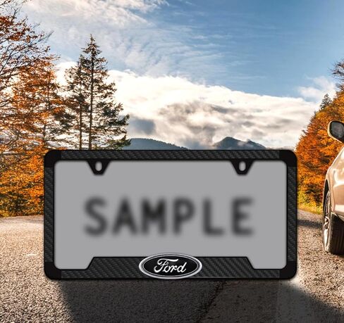 فورد 3D شارة شعار أسود ABS البلاستيك إطار لوحة الترخيص حامل 2 حفرة in Kuwait