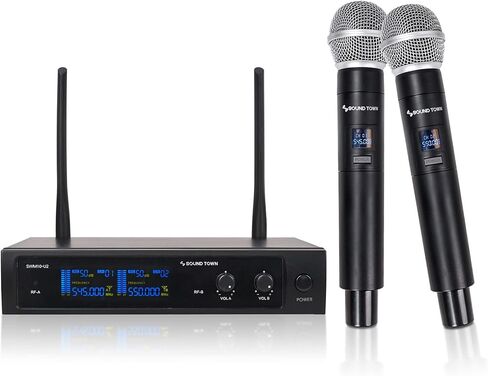 Sound Town 4 Channels Professional UHF Wireless Microphone System with Rack Mountable Metal Receiver and 4 Handheld Mics, for Church, School, Outdoor Wedding, Meeting, Party and Karaoke in Saudi Arabia
