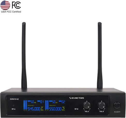 Sound Town 4 Channels Professional UHF Wireless Microphone System with Rack Mountable Metal Receiver and 4 Handheld Mics, for Church, School, Outdoor Wedding, Meeting, Party and Karaoke in Saudi Arabia