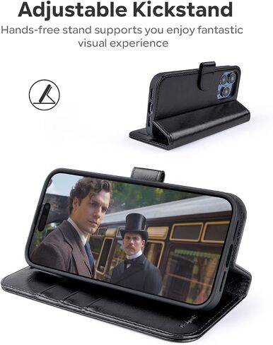 Ocase متوافق مع iPhone 14 Pro Max Wallet Case ، PU Leather Flip Folio Case with Mounder Mounder RFID STAND [SHORCHPROOK TPU Inner Shell] غطاء الهاتف 6.7 بوصة 2022 （أسود） in Kuwait