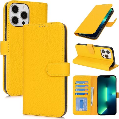 Zouzt Case for iPhone 16 Pro Max 6.9" Genuine Leather Wallet Case with 4 Card Slot, RFID Blocking Card Holder Magnetic Flip Folio Shockproof Phone Cover Women Men for iPhone 16 Pro Max - Milky White in Saudi Arabia