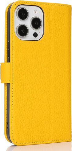 Zouzt Case for iPhone 16 Pro Max 6.9" Genuine Leather Wallet Case with 4 Card Slot, RFID Blocking Card Holder Magnetic Flip Folio Shockproof Phone Cover Women Men for iPhone 16 Pro Max - Milky White in Saudi Arabia