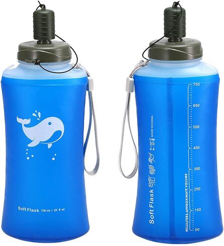 Collapsible Water Bottle, BPA-Free Collapsible Soft Flask Foldable Water Bottle for Running Hiking Cycling Climbing Travel (500ML) in Saudi Arabia