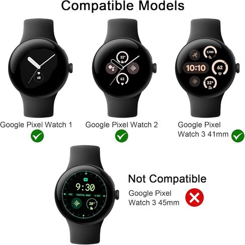 نطاقات Vanjua لـ Google Pixel Watch 3 41 ملم Band/Google Pixel Watch 2/1 Band Women Men ، 4 Pack Soft Silicone Protcs Protces Bresplicds Ristbands in Kuwait