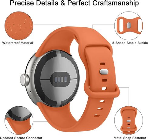 نطاقات Vanjua لـ Google Pixel Watch 3 41 ملم Band/Google Pixel Watch 2/1 Band Women Men ، 4 Pack Soft Silicone Protcs Protces Bresplicds Ristbands in Kuwait