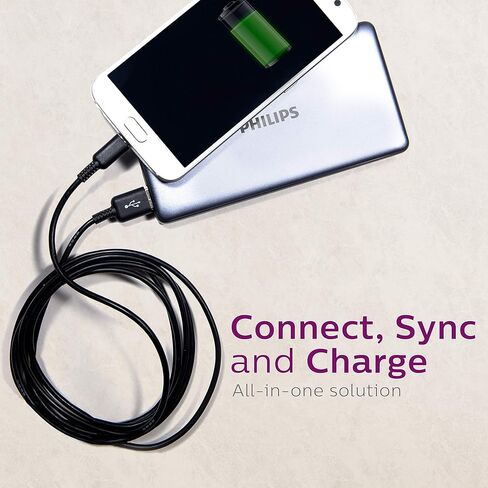 محول فيليبس 6 انش USB-C الى USB-A 3.1 انثى، منفذ USB-A 3.0، سرعة نقل 5 جيجابايت في الثانية، شحن 15 واط، لسامسونج جالاكسي S21/S10/S9/بلس، جوجل بكسل 5/C/3/2/XL، ايباد برو، اسود، SWU7113A/27 in Kuwait