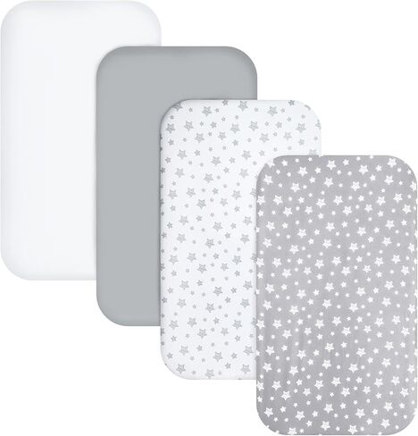 Pack and Play Sheets Girl، 4 عبوات من ملاءات سرير الأطفال الصغيرة، ملاءة قابلة للتمدد من Pack n Play Playard، متوافقة مع Graco Pack n Play، مادة ناعمة وجيدة التهوية، وردي in Saudi Arabia