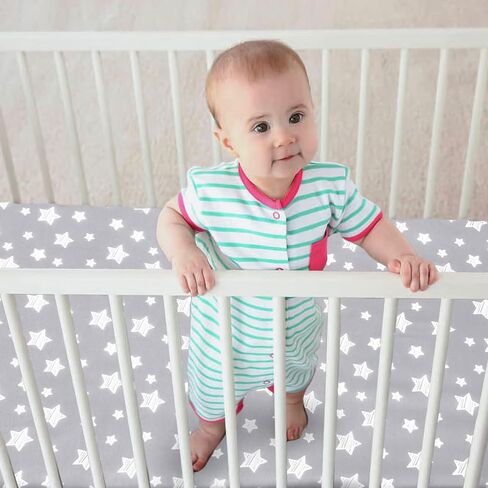 Pack and Play Sheets Girl، 4 عبوات من ملاءات سرير الأطفال الصغيرة، ملاءة قابلة للتمدد من Pack n Play Playard، متوافقة مع Graco Pack n Play، مادة ناعمة وجيدة التهوية، وردي in Saudi Arabia