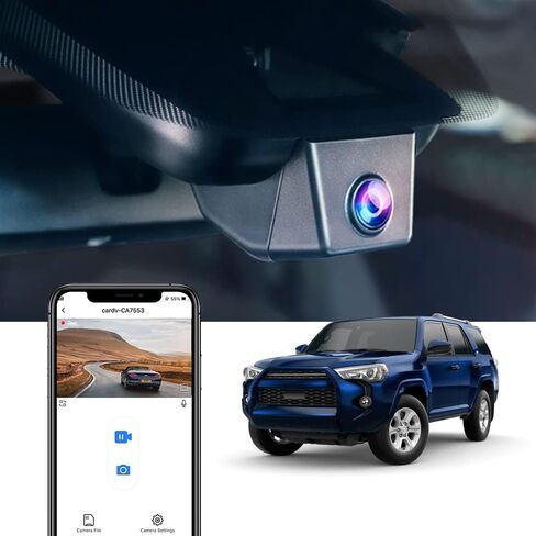 FITCAMX Front 4K+REAR 1080P DASH CAM لعام 2020-2024 TOYOTA 4RUNNER TRD Sport Limited Pro Off-Road Venture SR5 Premium ، Look OEM ، تسجيل حلقة ، واي فاي وتطبيق مضمّن ، G-SENSOR ، سهلة الاستخدام ، بطاقة 128GB in Kuwait
