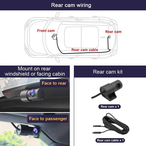 FITCAMX Front 4K+REAR 1080P DASH CAM لعام 2020-2024 TOYOTA 4RUNNER TRD Sport Limited Pro Off-Road Venture SR5 Premium ، Look OEM ، تسجيل حلقة ، واي فاي وتطبيق مضمّن ، G-SENSOR ، سهلة الاستخدام ، بطاقة 128GB in Kuwait