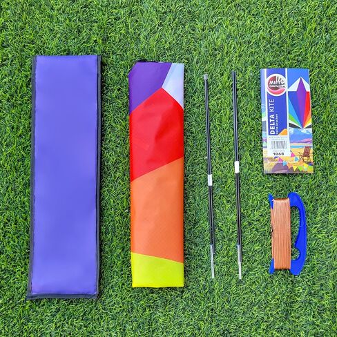 طائرة ورقية بألوان قوس قزح من مينت بذيول طويلة، طائرة ورقية سهلة للغاية للمبتدئين in Kuwait