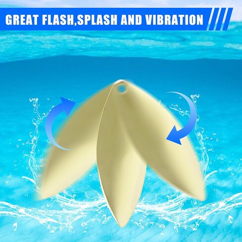 Spinner Blades for Lure Making, 50pcs Easy Spin Colorado Willow Blades Kit Spinner Baits Blades Spoons Blades Lure Making Tackle DIY Fishing Lures Accessories for Spinner Baits Walleye Rig Making in Kuwait