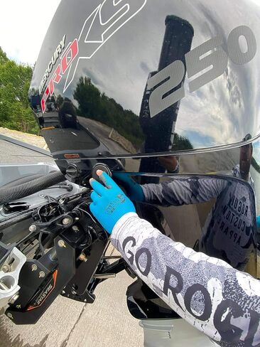 Gorilla Grip MAX Fingerless Gloves | Breathable Fingerless Work and Fishing Gloves with Ribbed Gripping Surface | Color: Blue and Black | 3-Pair in Kuwait