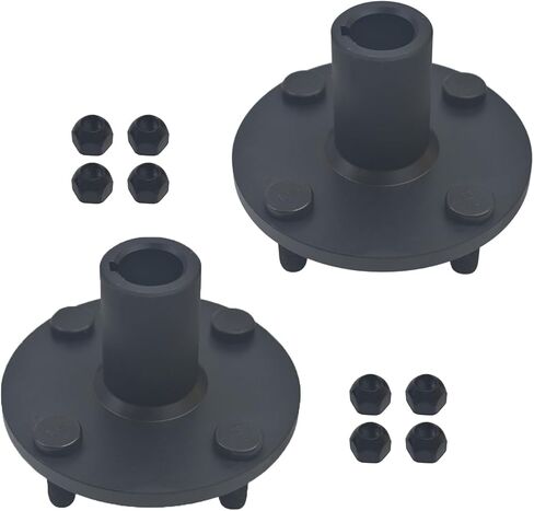 4" x 4" Go Kart Live Axle Hub For 1" Shaft With 1" to 3/4" Step Down 1/4" Keyway Slot Black in Saudi Arabia