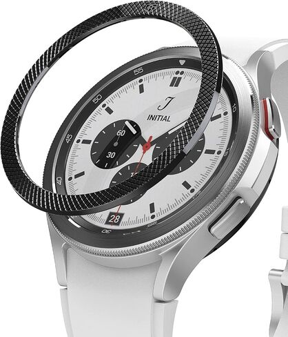 Ringke Bezel Styling Compatible with Samsung Galaxy Watch 4 Classic 42mm Adhesive Frame Ring Cover Anti Scratch [Stainless Steel] Protection for Galaxy Watch4 Classic 42mm - Silver [42-04] in Saudi Arabia