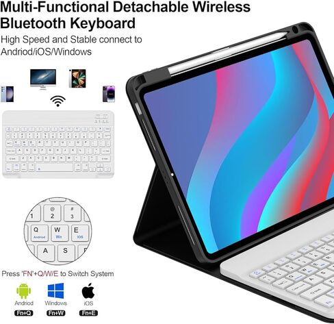 IVEOPPE for iPad Air 11-inch(M3 2025/ M2 2024) Air 5th/4th Gen Case with Keyboard-7 Color Backlit, Detachable Wireless Bluetooth Keyboard, Auto Wake/Sleep, Portable Rechargeable,Purple,Non-Backlit in Kuwait