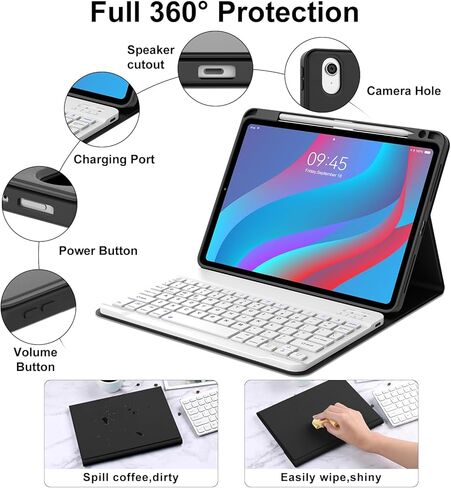 IVEOPPE for iPad Air 11-inch(M3 2025/ M2 2024) Air 5th/4th Gen Case with Keyboard-7 Color Backlit, Detachable Wireless Bluetooth Keyboard, Auto Wake/Sleep, Portable Rechargeable,Purple,Non-Backlit in Kuwait